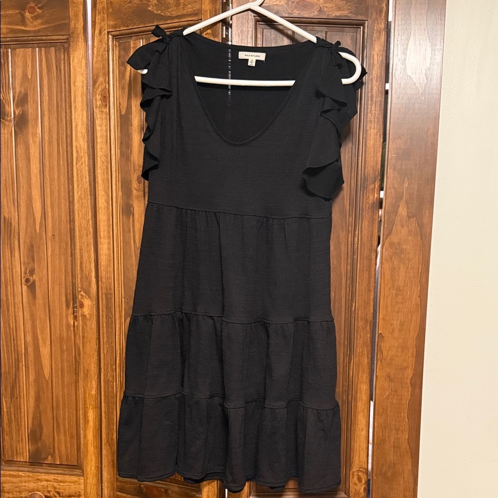 Max Studio Black Tiered Ruffle Dress